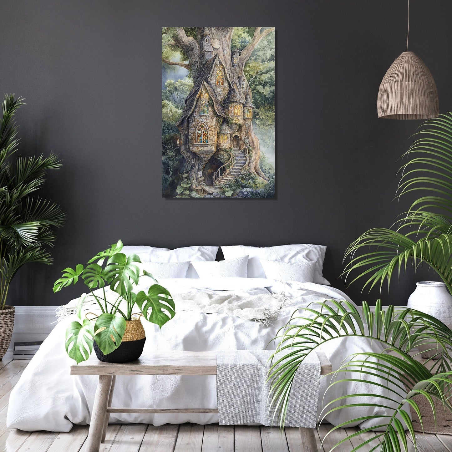 Enigmatic Elven Tree Canvas