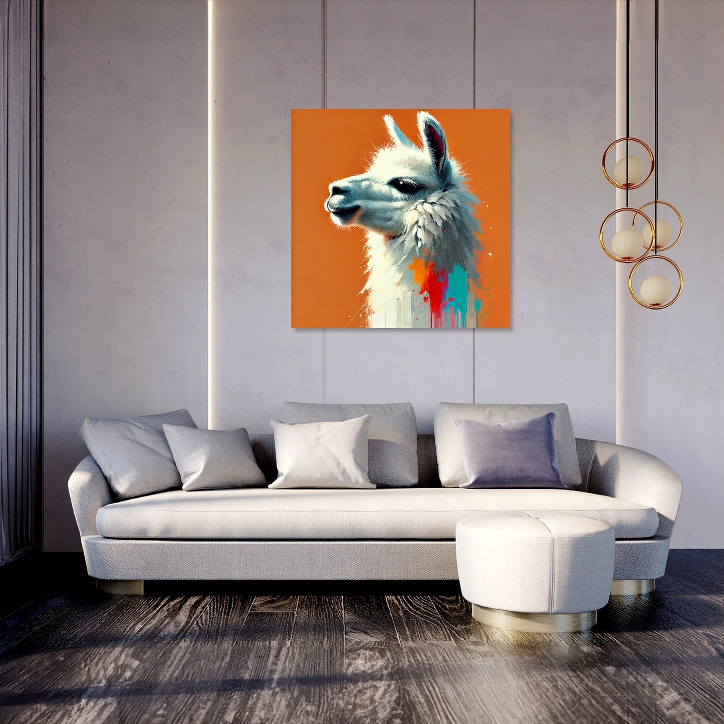 Colourful Llama Profile Canvas