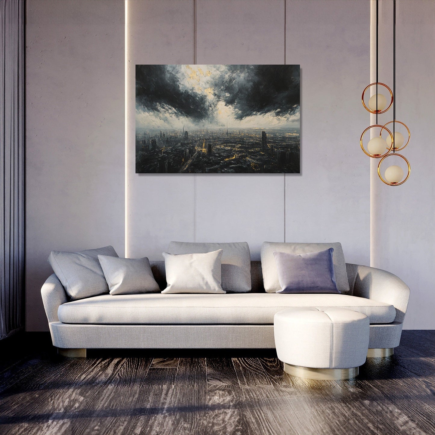 Shadowed Cityscape Canvas