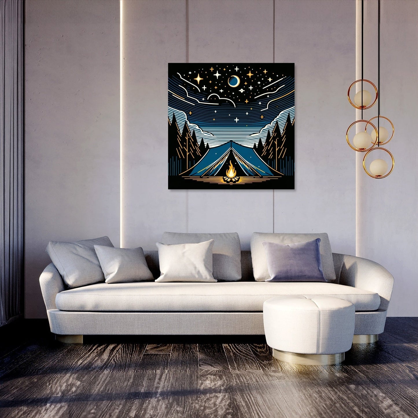 Starry Night Camping Canvas