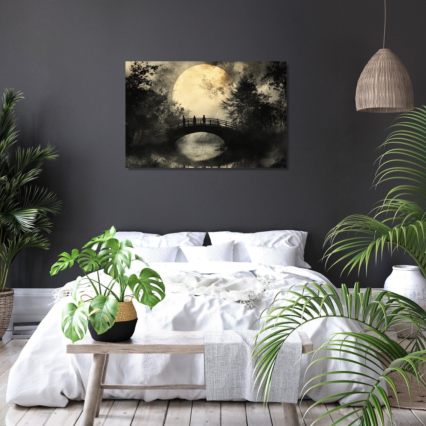 Moonlit Bridge Canvas