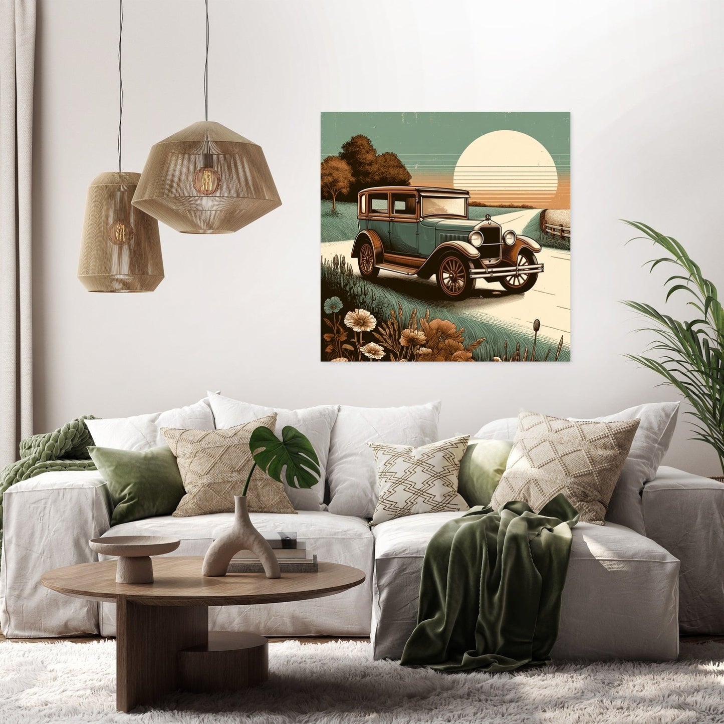 Vintage Roadside Charm Canvas