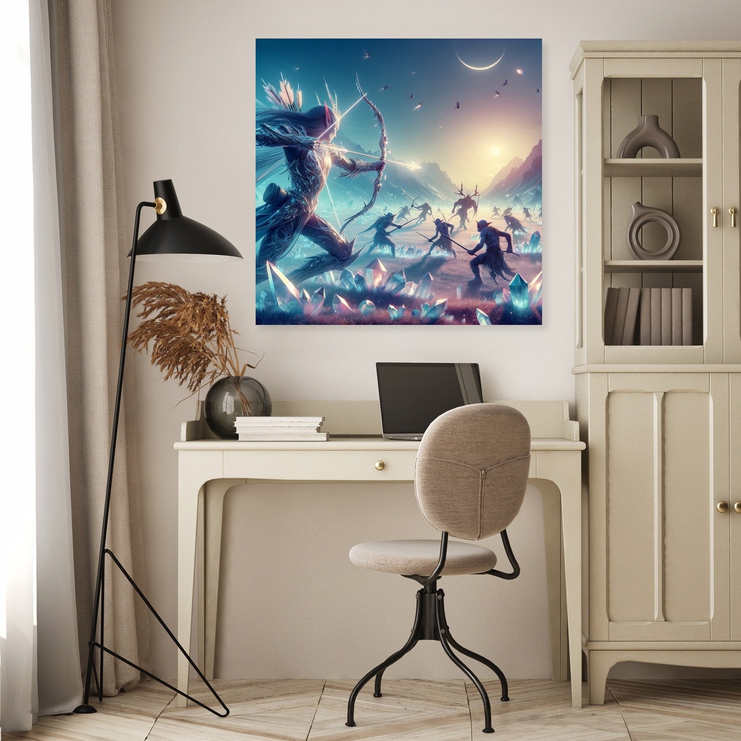 Moonlit Crystal Skirmish Canvas