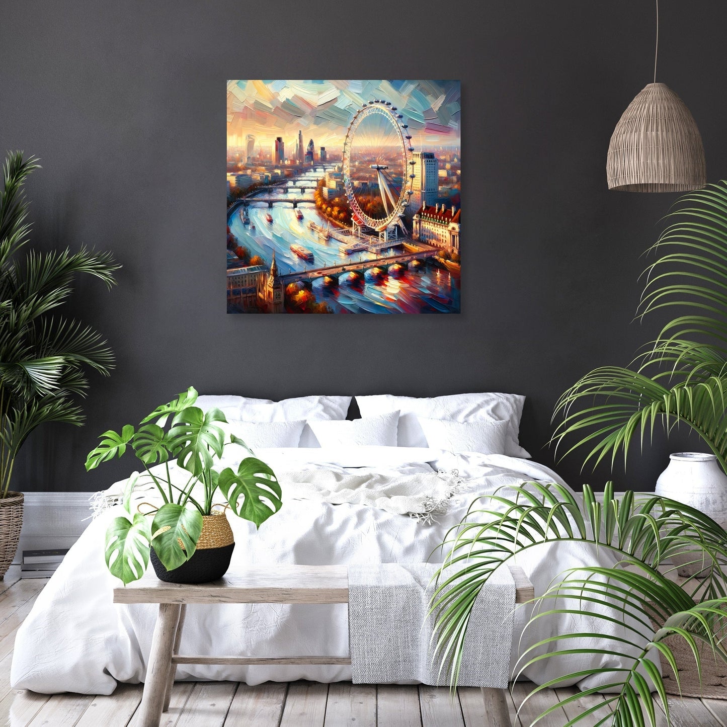 London Eye Impressionist Vista Canvas