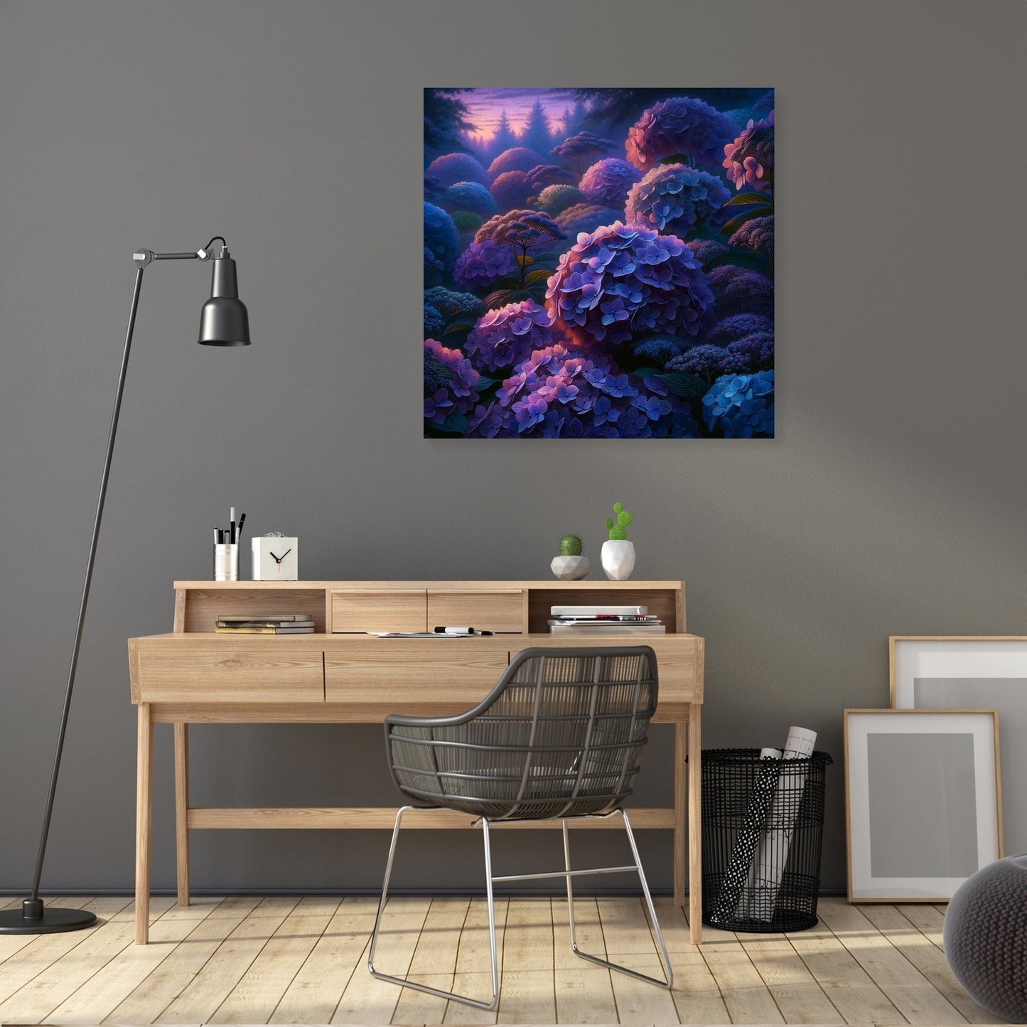 Twilight Hydrangea Harmony Canvas