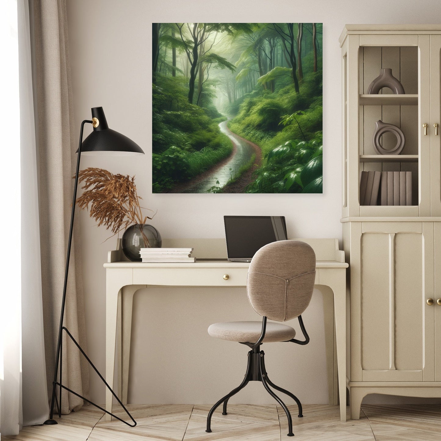 Rainy Forest Pathway Canvas