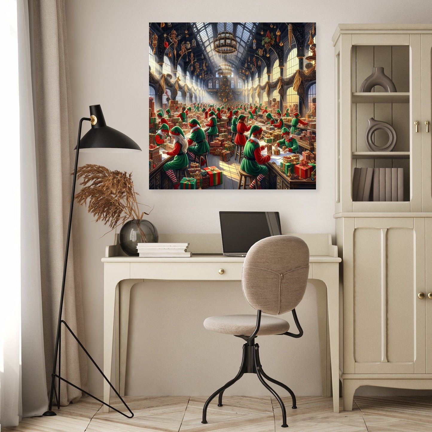 Elfin Joy Christmas Hall Canvas