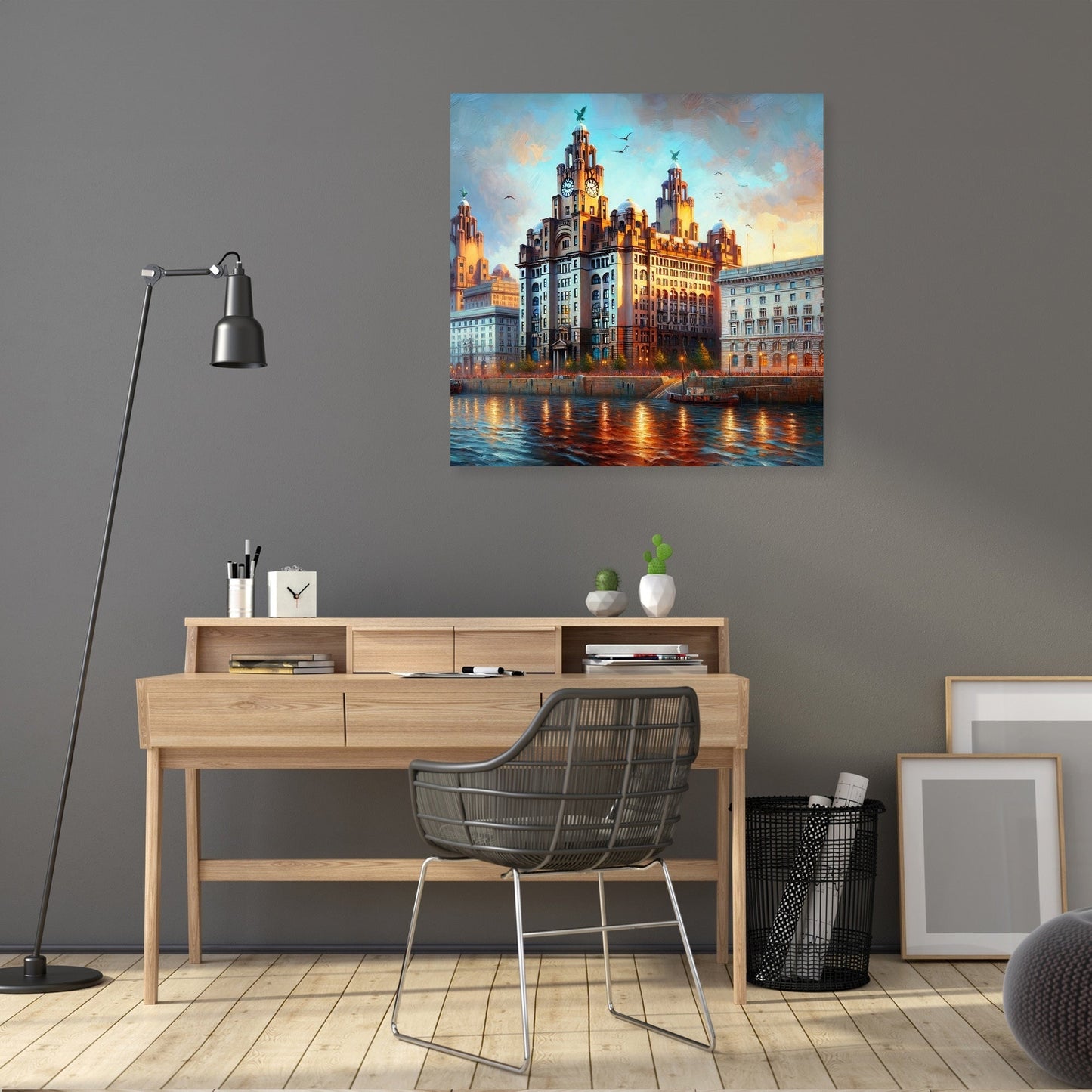 Liverpool Royal Liver Building Dusk Impression Canvas