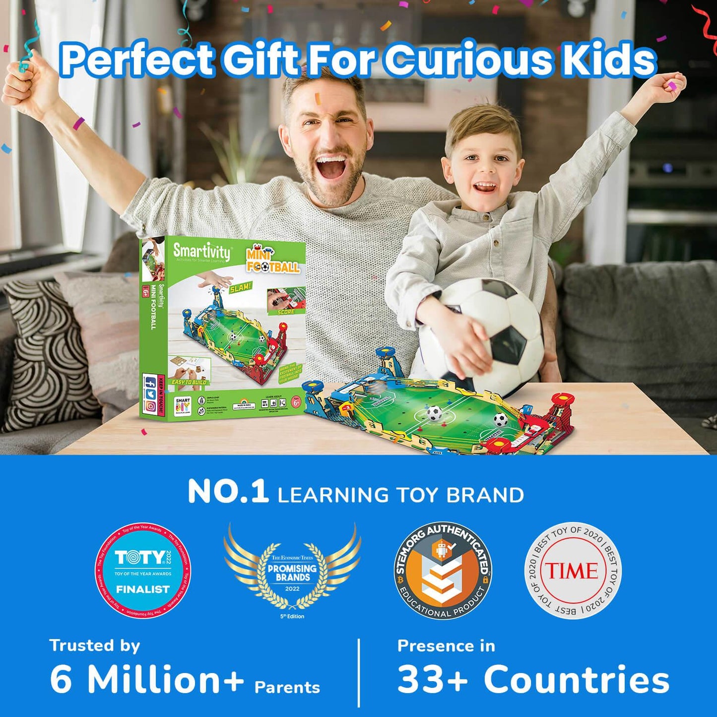 Smartivity Mini Football | Build-It-Yourself Multiplayer STEAM Board Game