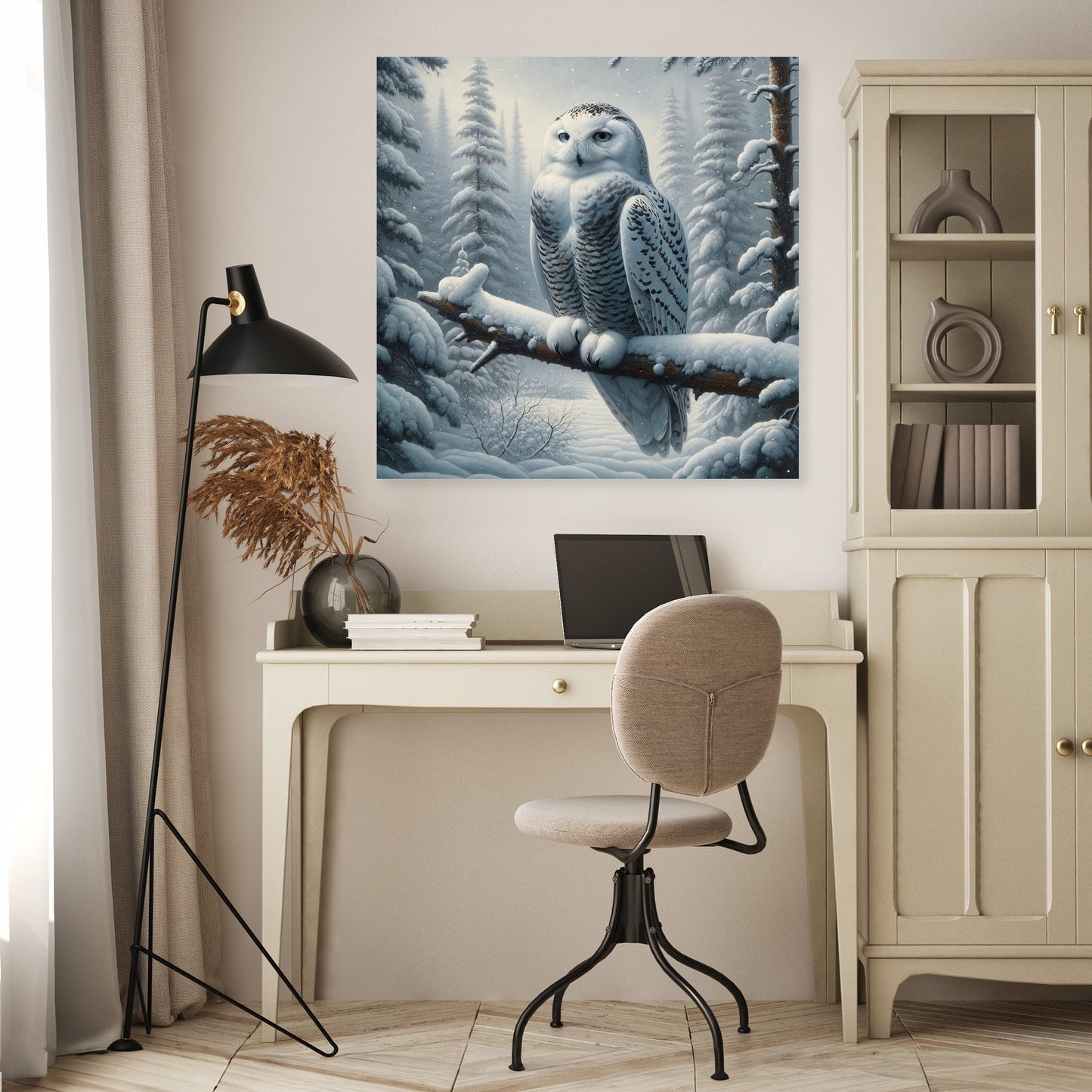 Winter Owl Solitude Canvas