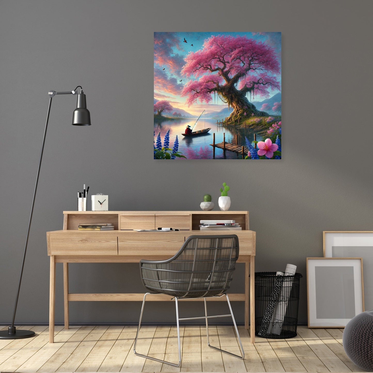 Tranquil Blossom Lake Canvas