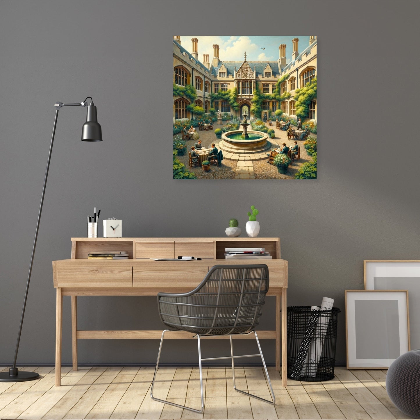 Cambridge Courtyard Contemplation Canvas