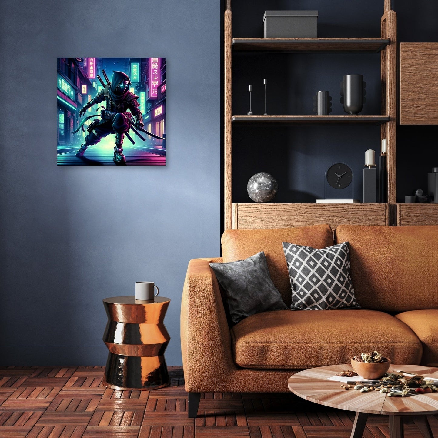 Neon Shadow Ninja Canvas