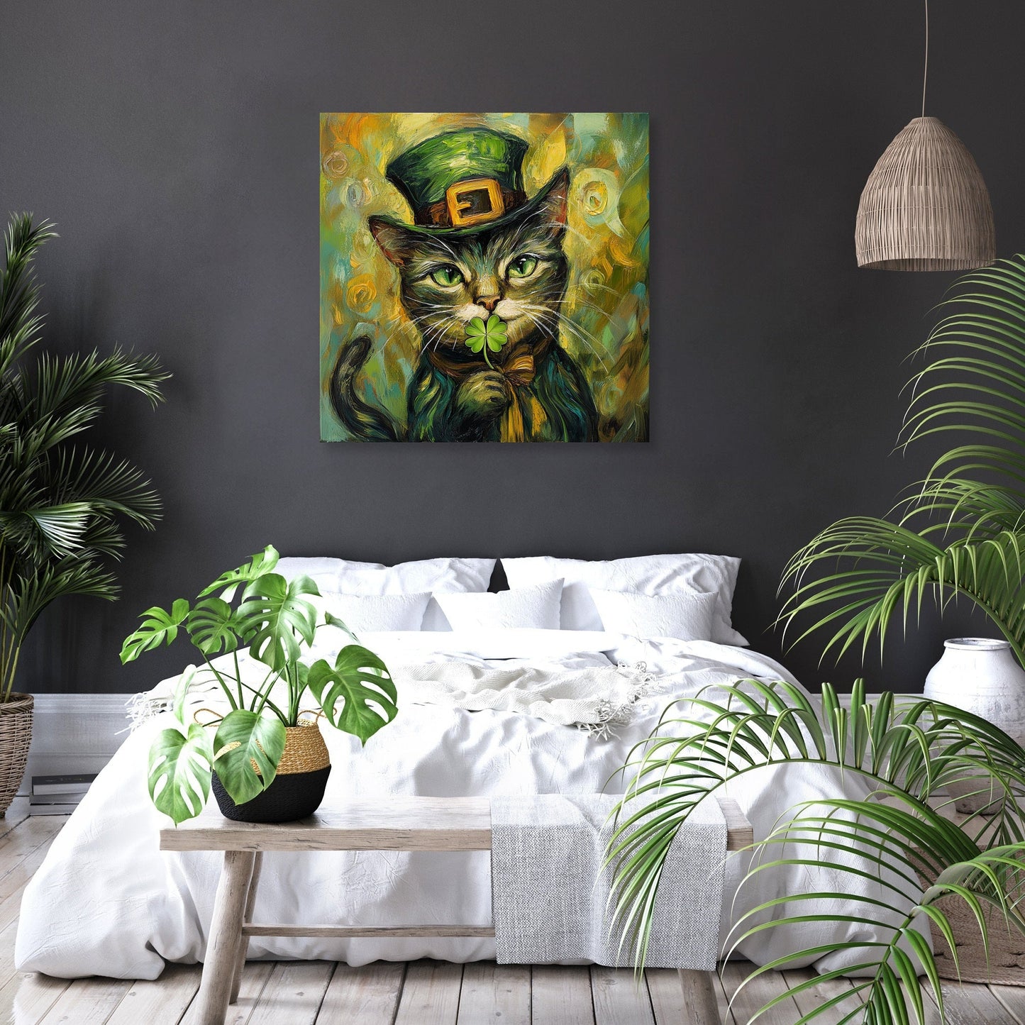 Leprechaun Cat Canvas