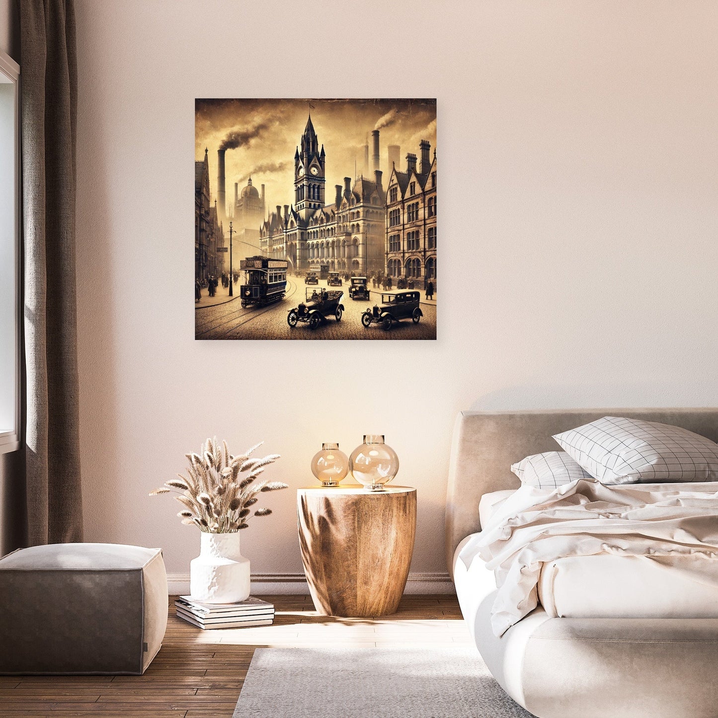 Vintage Manchester Charm Canvas