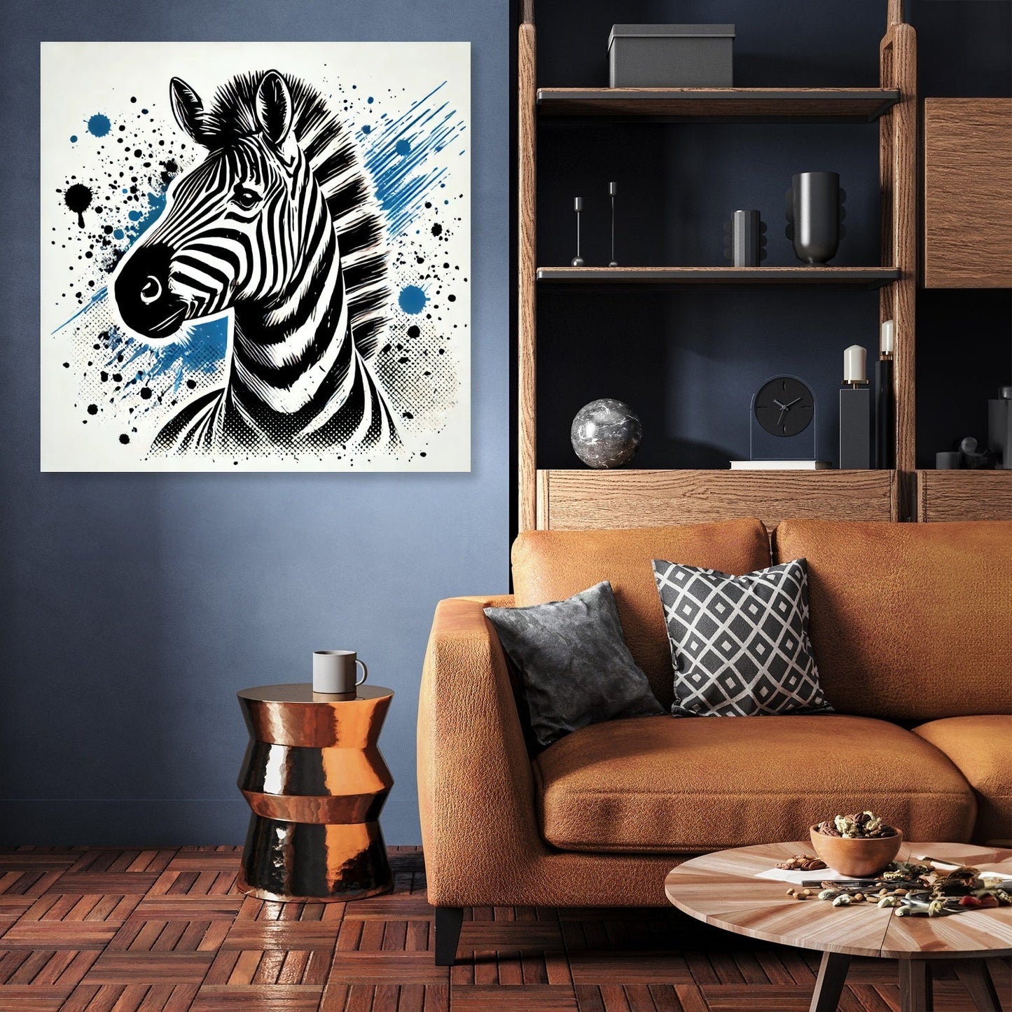 Splatter Zebra Canvas