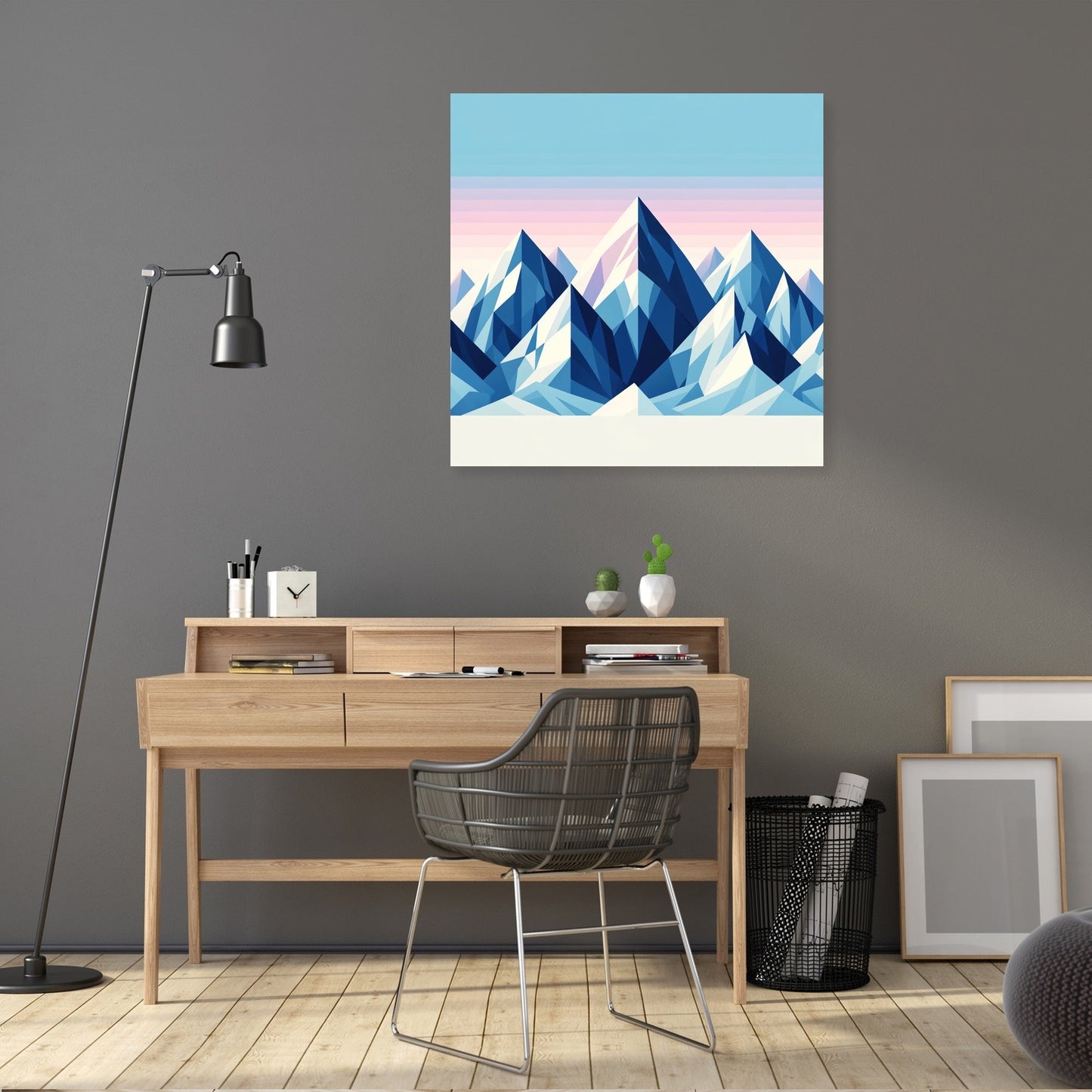Winter Peaks Geometry Canvas