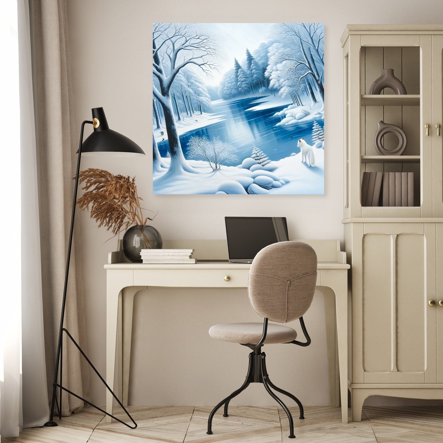 Winter Serenity with Fox Canvas