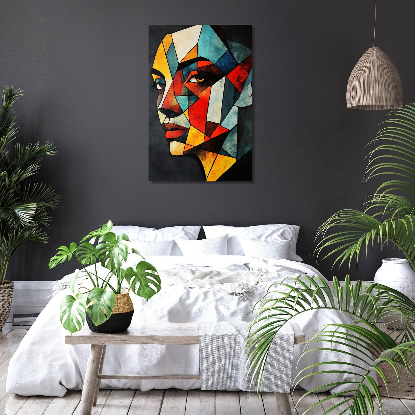 Geometric Visage Canvas