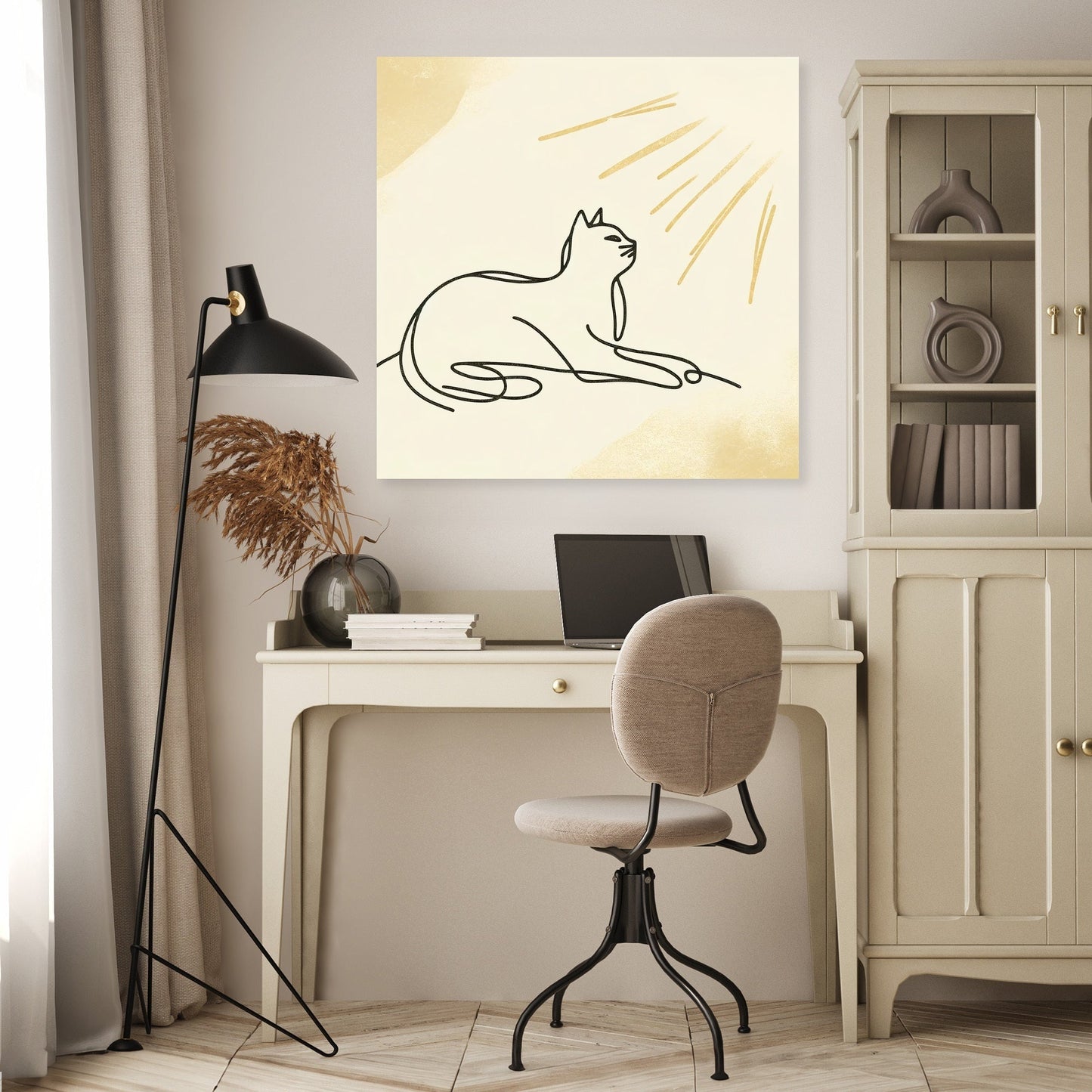 Sunlit Cat Canvas