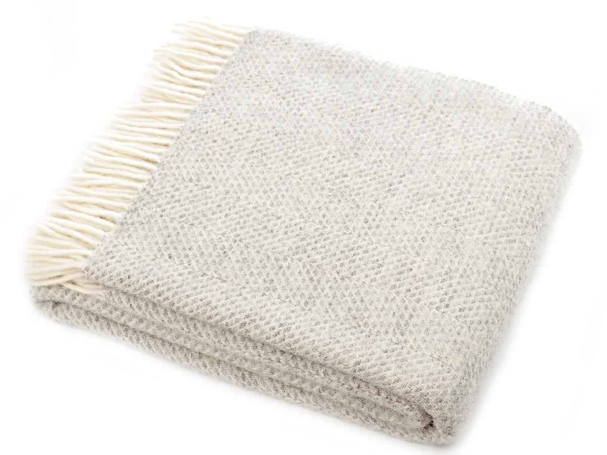 Honeycomb Pure New Wool Throw - Grey