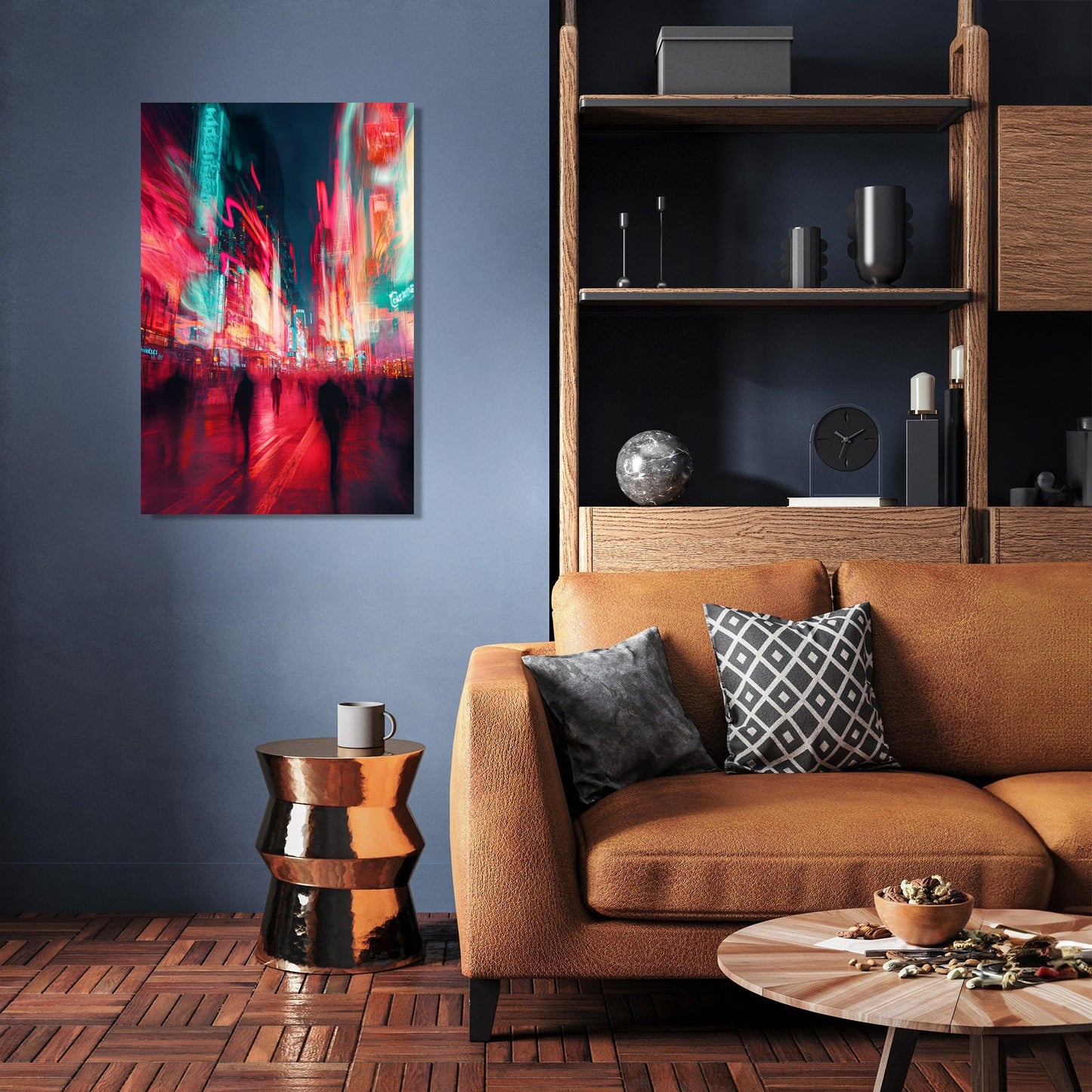 Nighttime City Lights Canvas