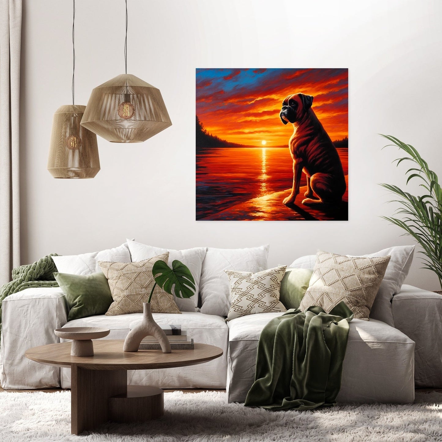 Sunset Serenity Boxer Reflections Canvas