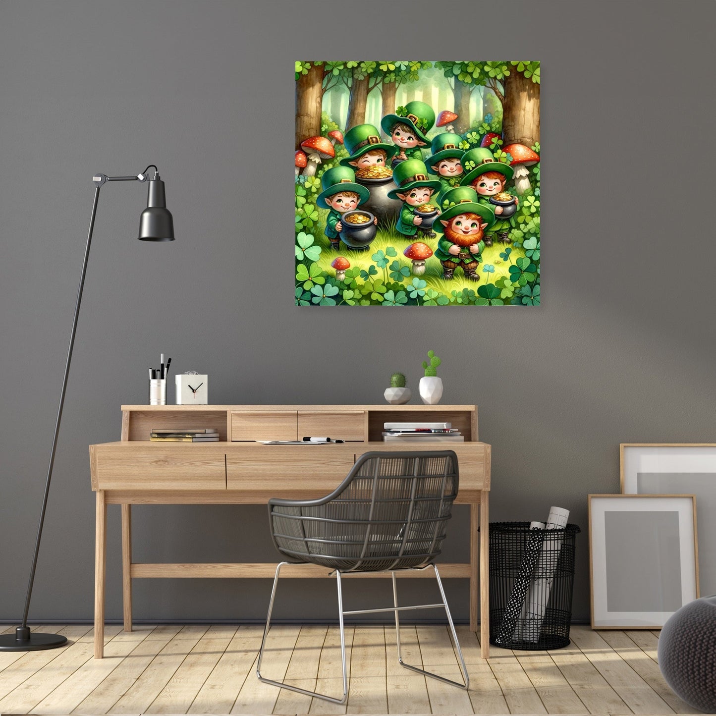 Clover Mischief Leprechauns Canvas