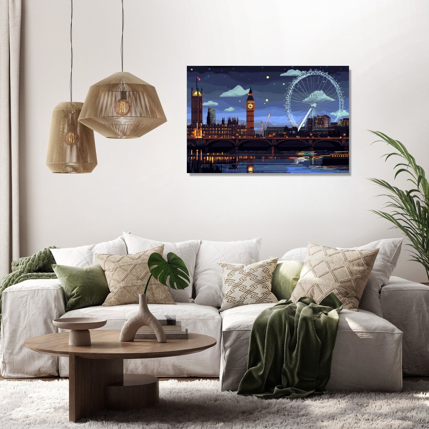London Skyline Pixel Canvas