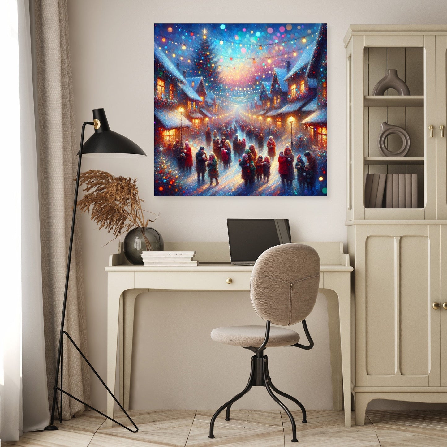 Nostalgic Christmas Village Canvas