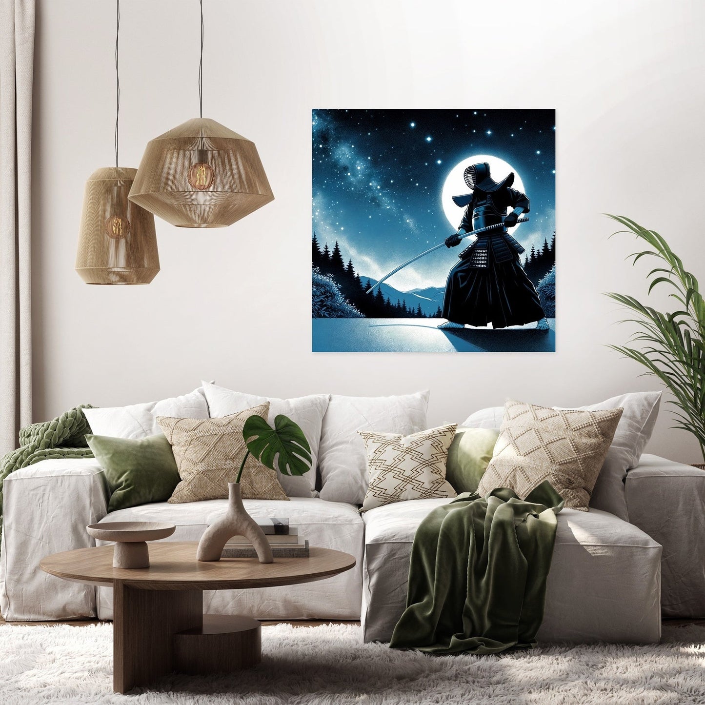 Kendo Under Starlight Canvas