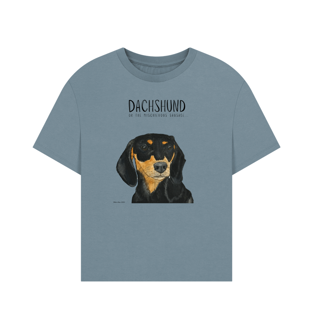 Charming & Cozy: The Black & Tan Dachshund Women's Relaxed Fit T-Shirt