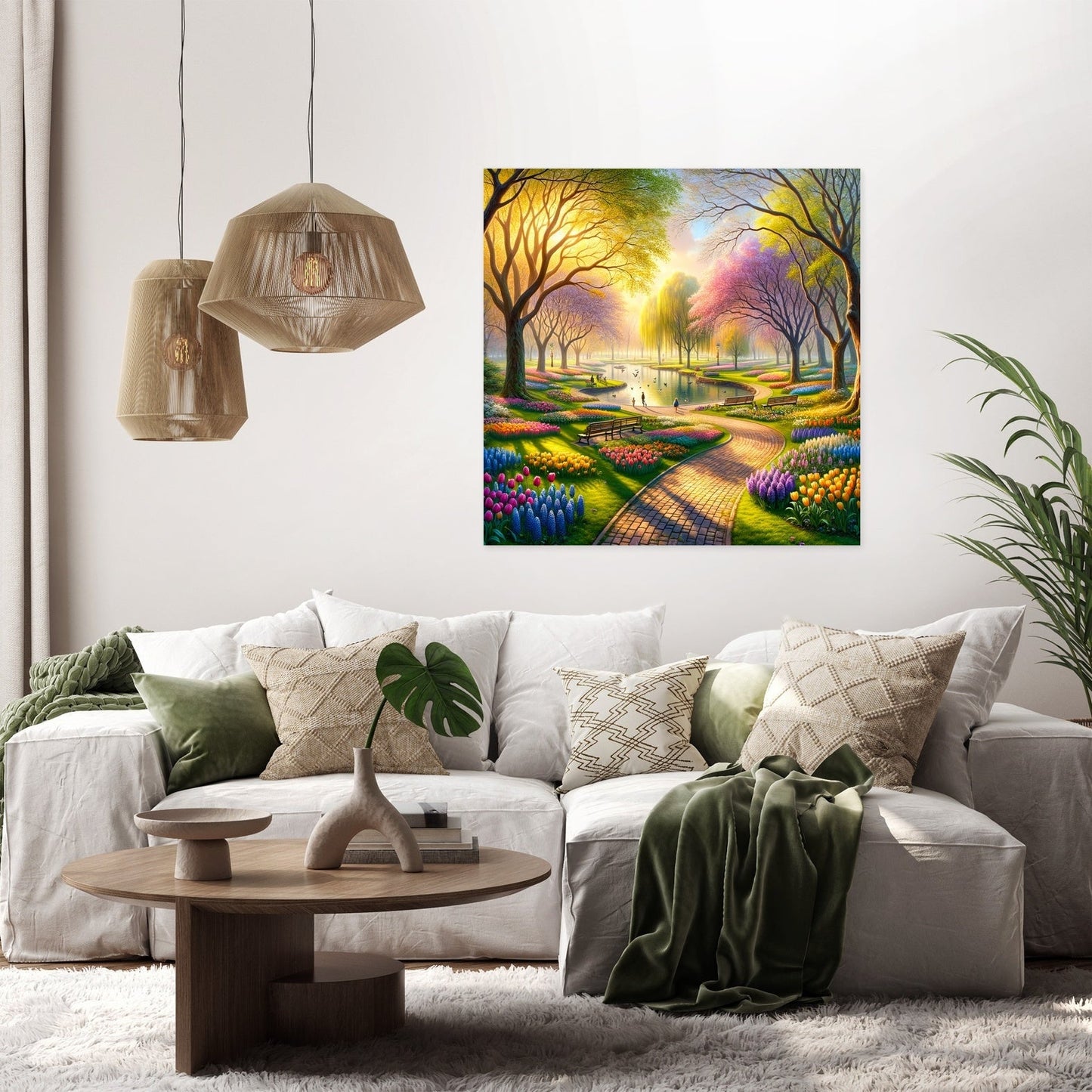 Spring's Embrace Park Canvas