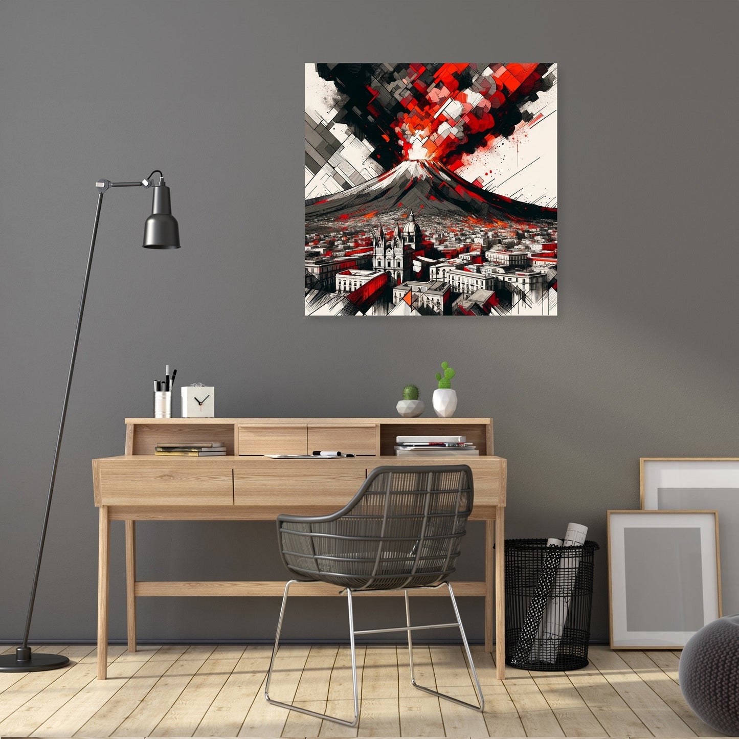 Vesuvius Cubist Threat Canvas