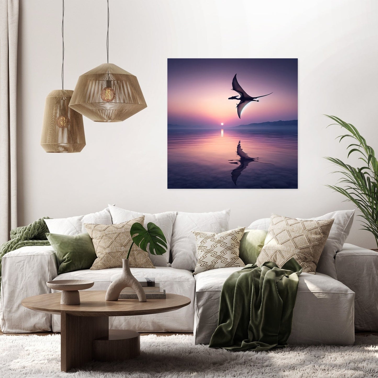 Twilight Glide Pterodactyl Canvas