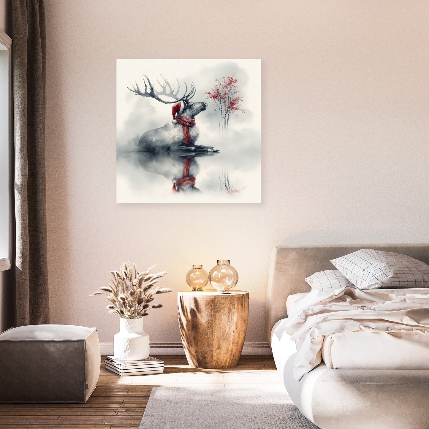 Melancholic Reindeer Solitude Canvas