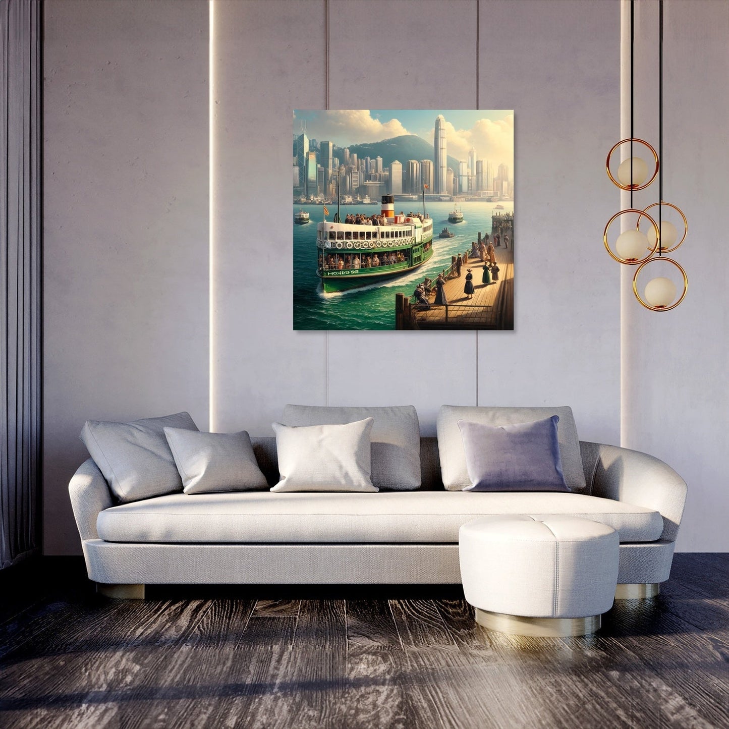 Sunny Day on Victoria Harbour Canvas