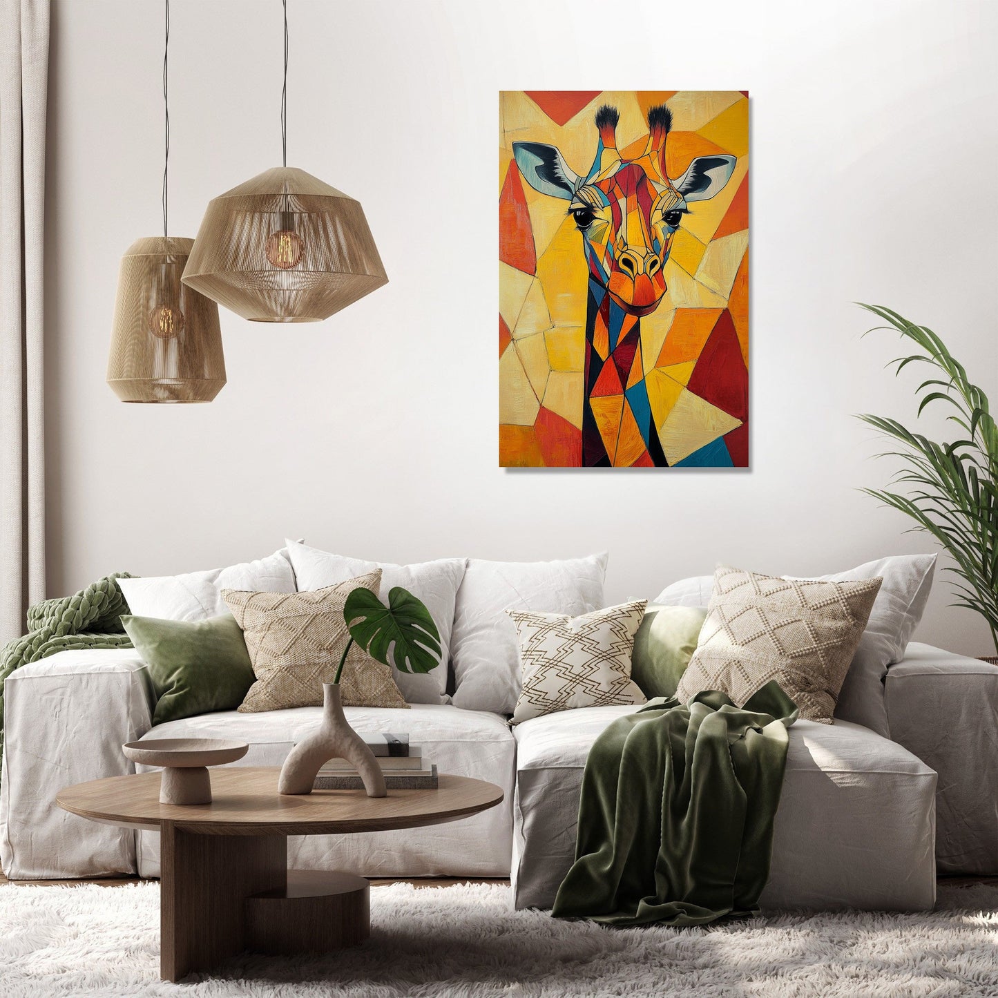 Geometric Giraffe Canvas