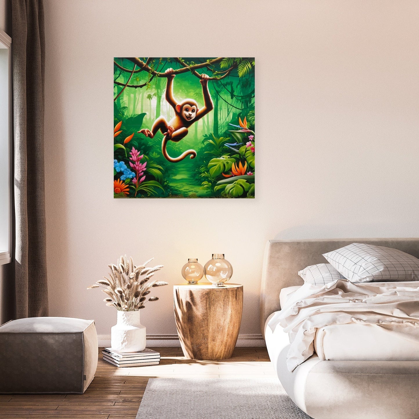 Mischievous Monkey Mural Canvas