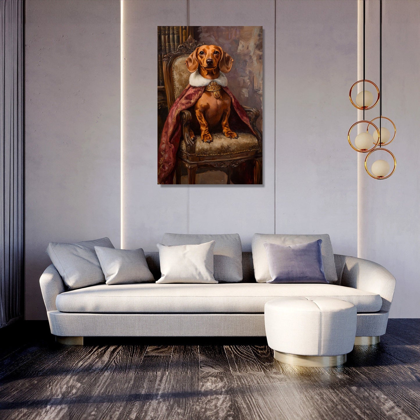 Regal Dachshund Twilight Canvas