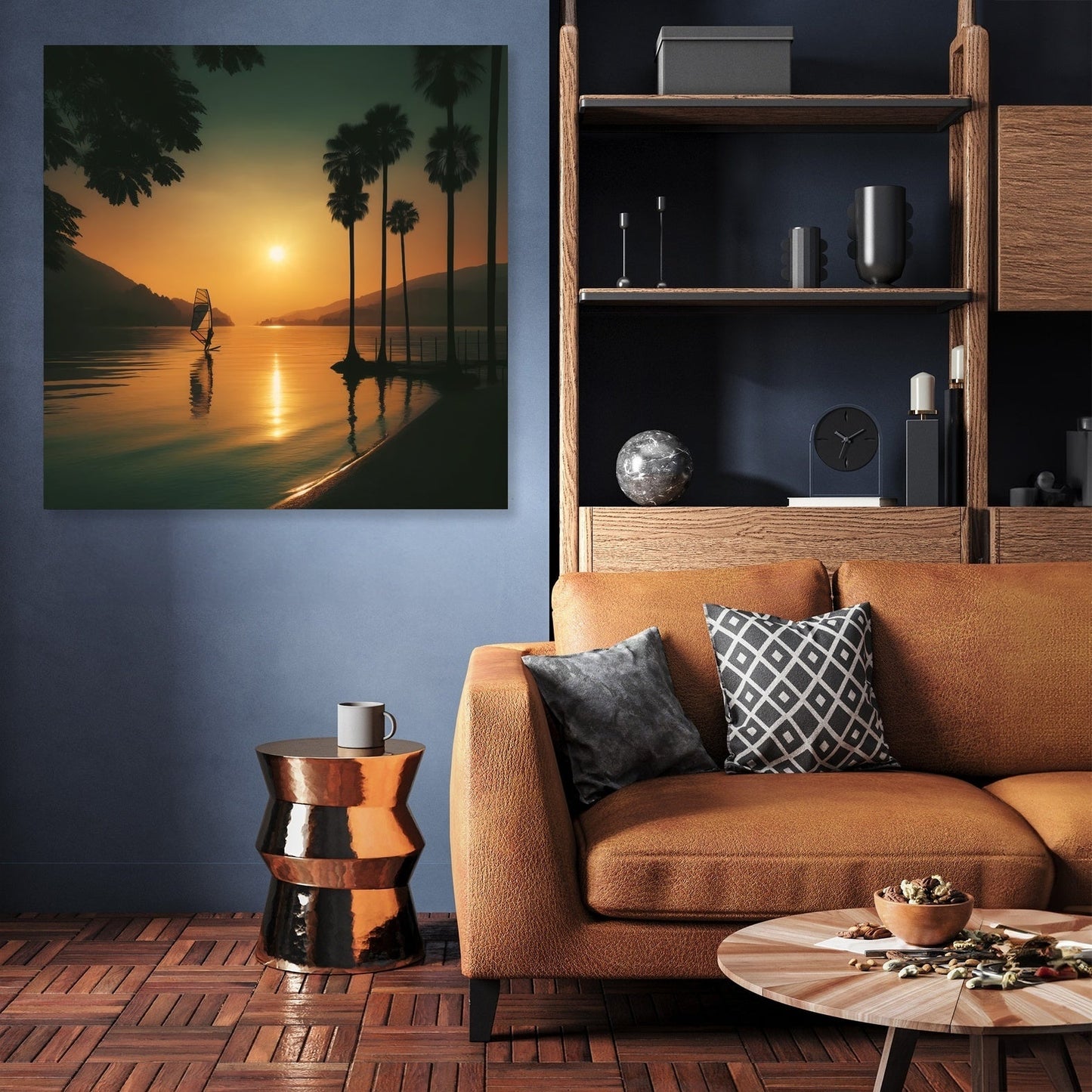 Lakeside Dusk Solitude Canvas