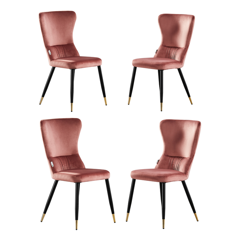 New York LUX Velvet Dining Chair with Metal Legs - Scandinavian Inspired