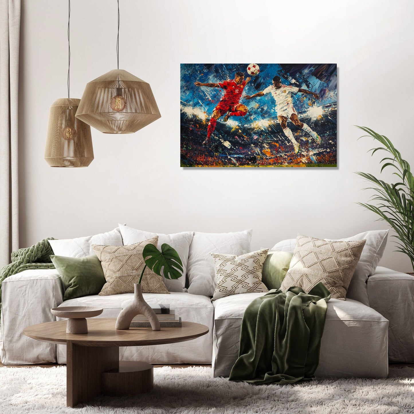 Football Aerial Duel Canvas