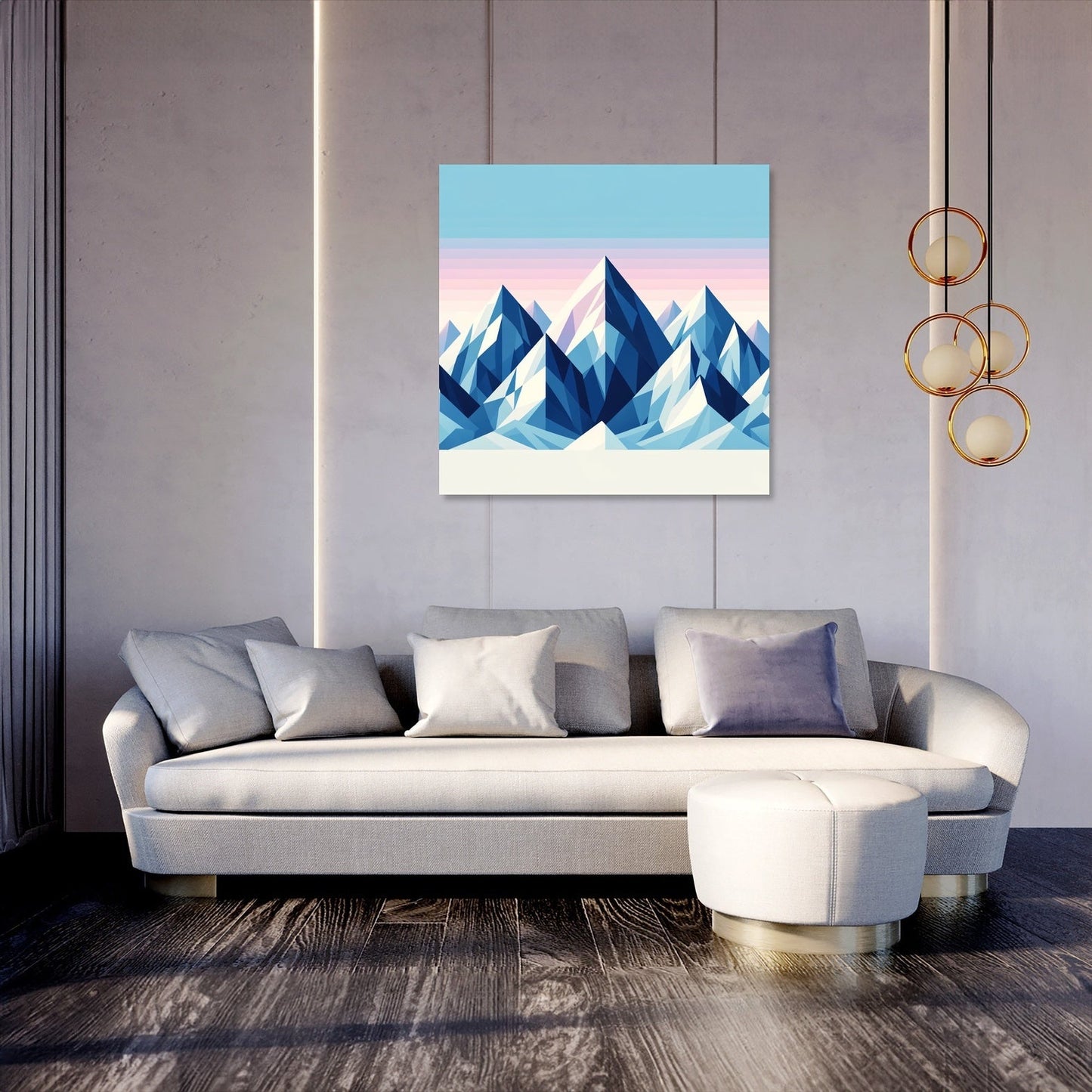 Winter Peaks Geometry Canvas