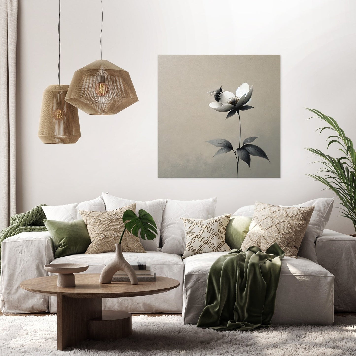 Solitude in Bloom Bee Canvas
