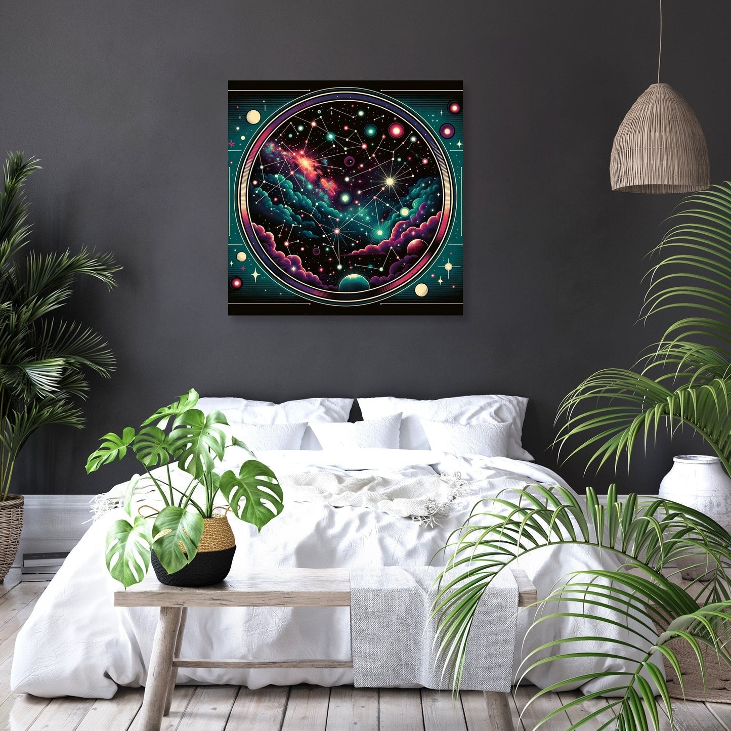 Neon Cosmos Pop Canvas