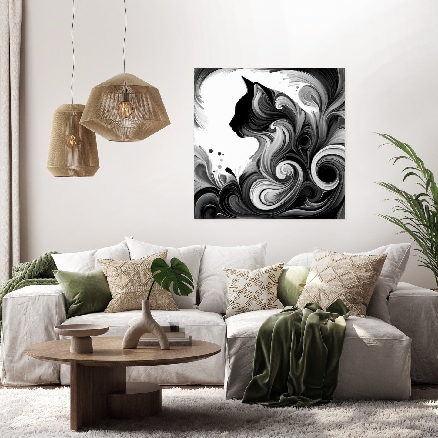 Whispering Cat Shadows Canvas
