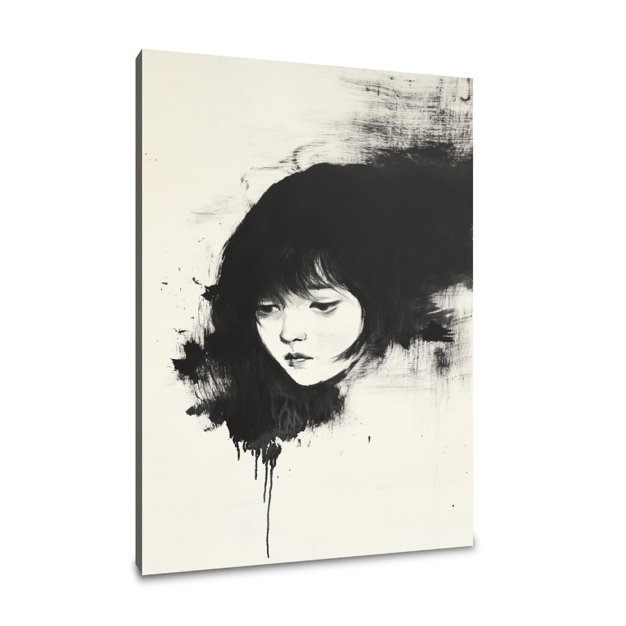 Contemplative Girl Canvas