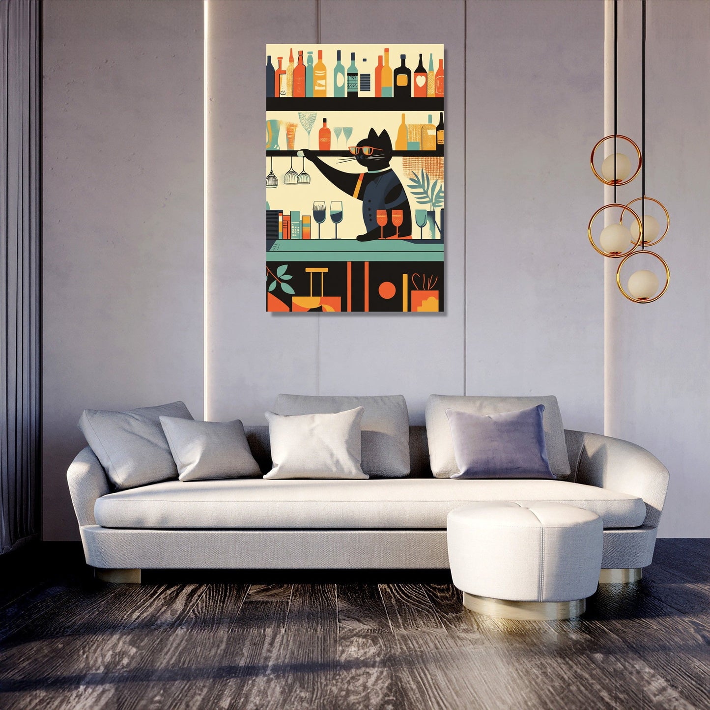 Cat Bartender's Whiskered Canvas