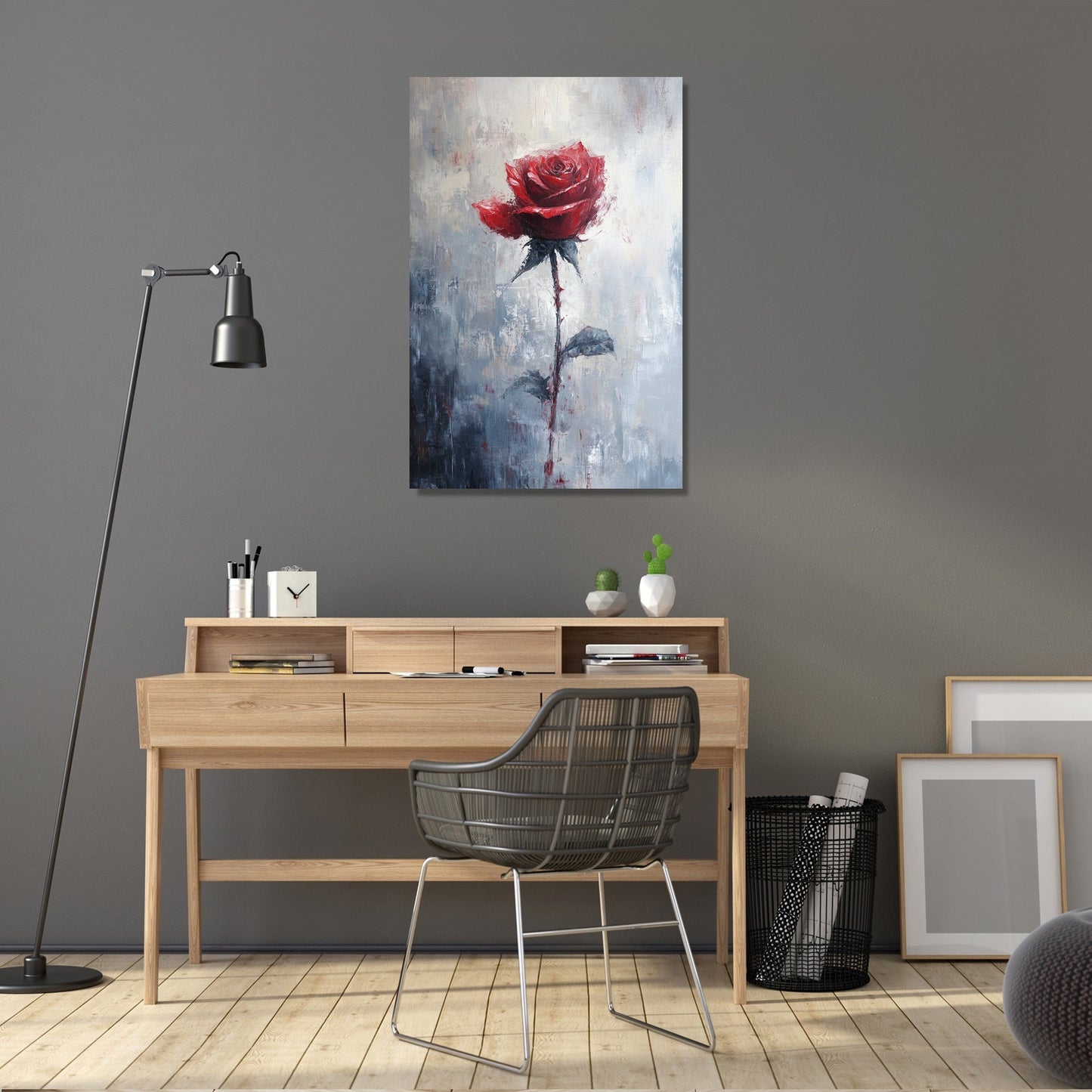 Scarlet Whisper Rose Canvas